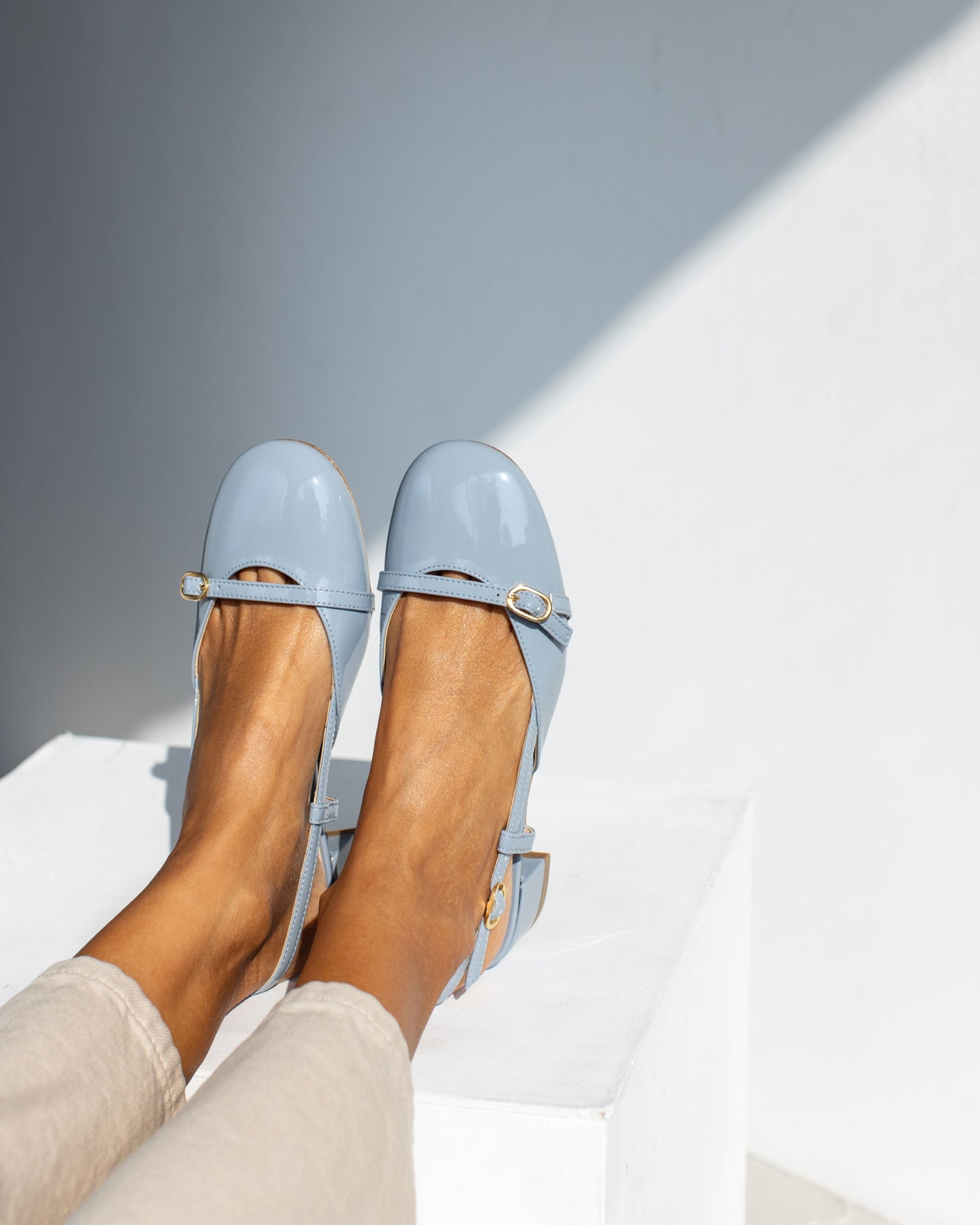 Slingback with block heel