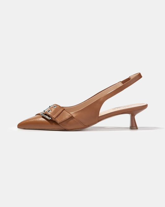 Bow slingback pump